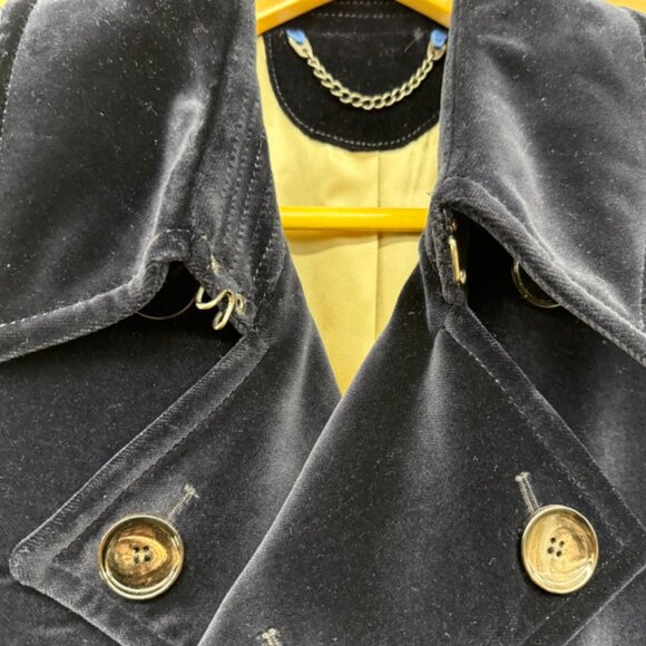 Interview By Sarar 40 R Velvet Double Breasted Pea Coat - Picture 7 of 12